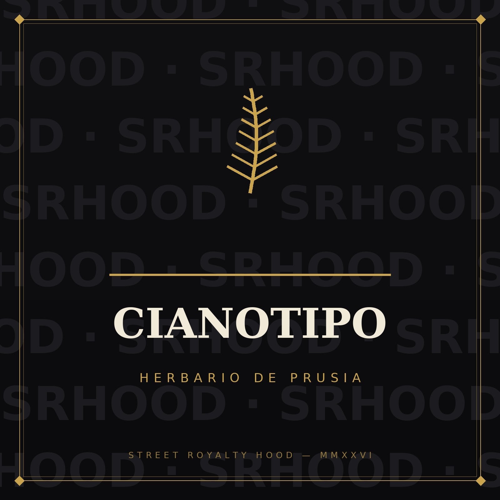 Portada de la Cápsula Cianotipo — Herbario de Prusia de Street Royalty Hood