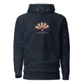 Hoodie Abanico Déco navy con abanico de láminas oro, crema y burdeos