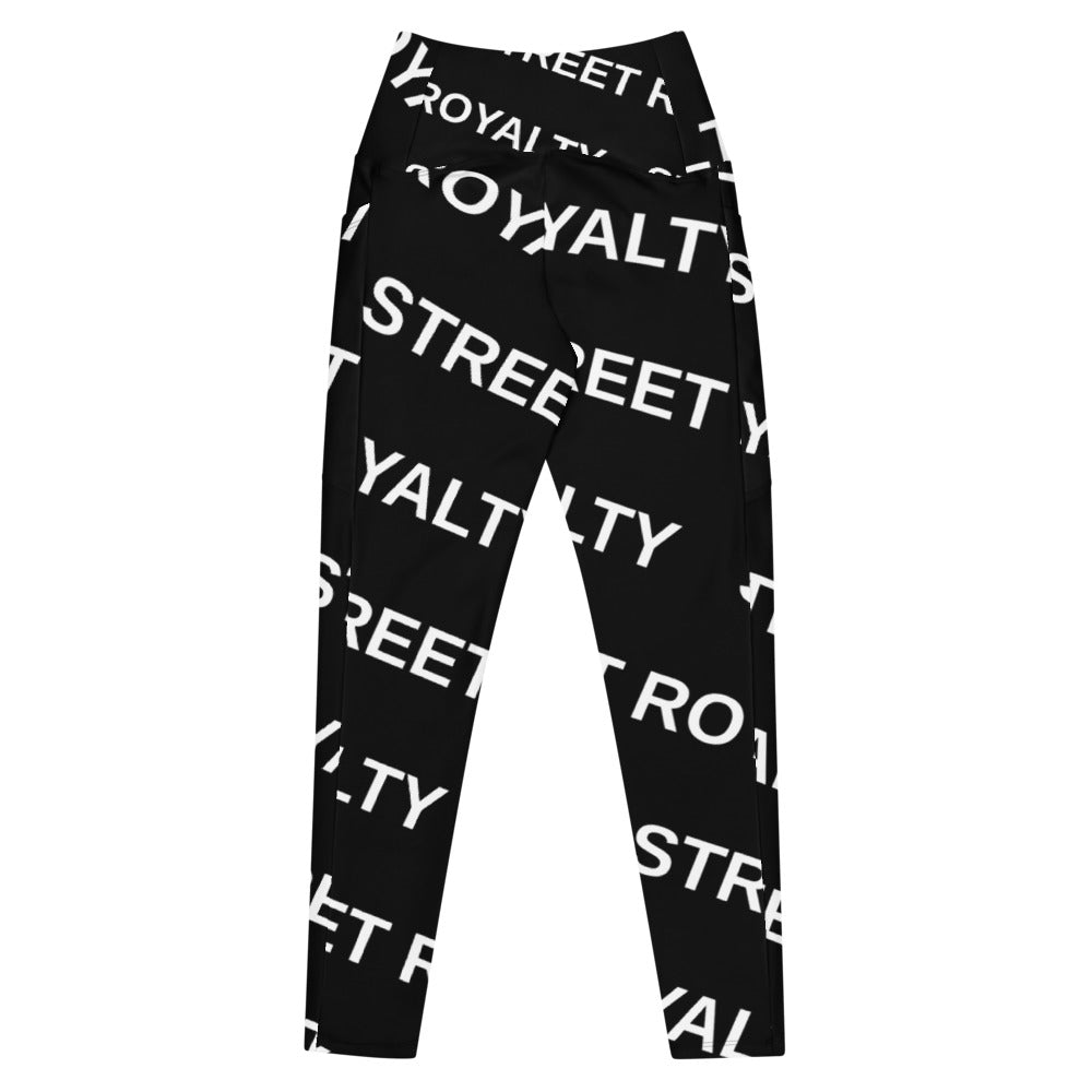 Street Royalty | Leggings Crossover con Bolsillos — Diagonal Negro