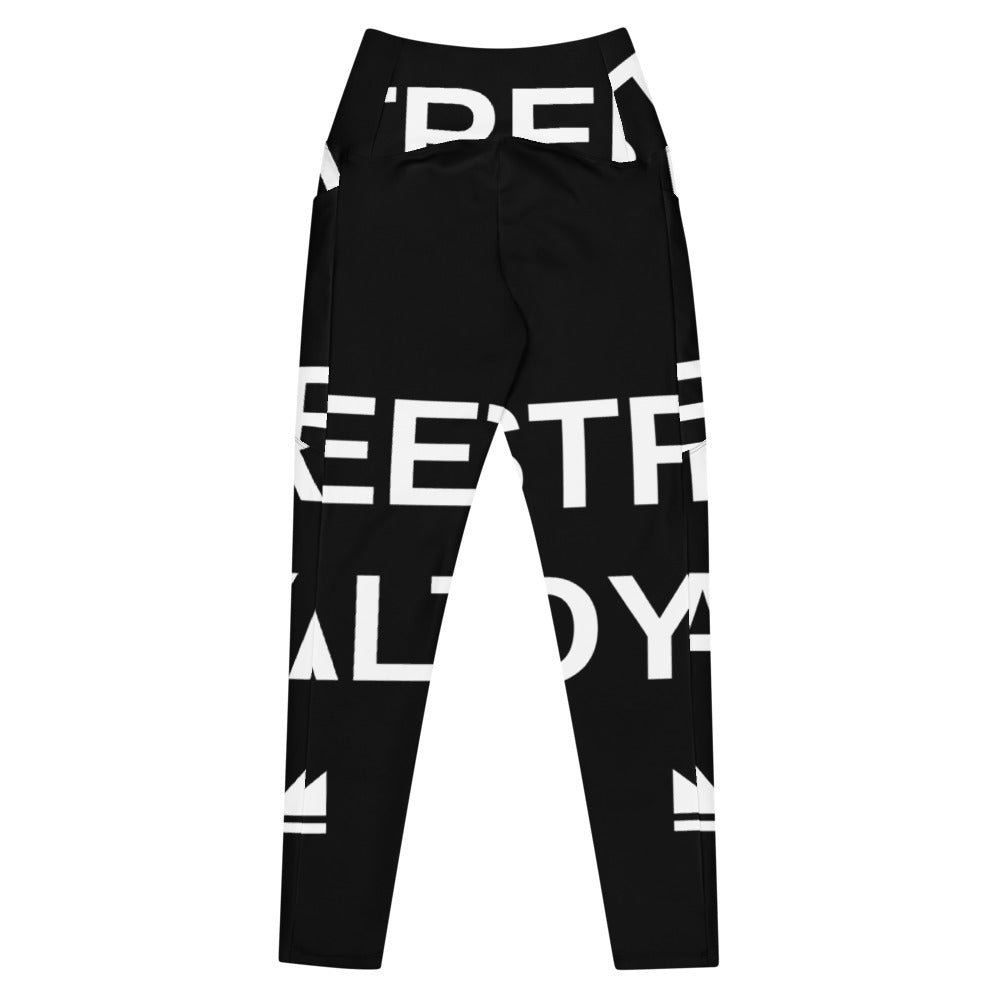 Street Royalty | Leggings Crossover con Bolsillos — Statement Negro