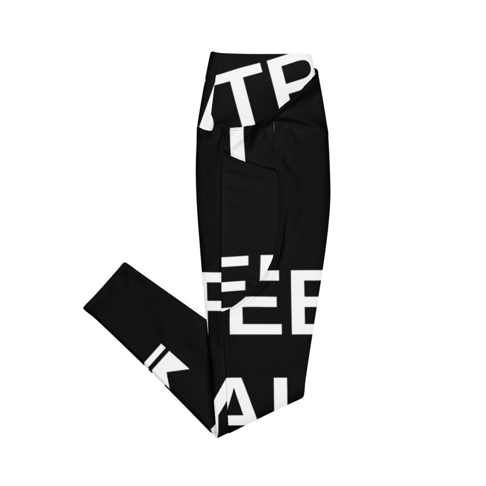 Street Royalty | Leggings Crossover con Bolsillos — Statement Negro