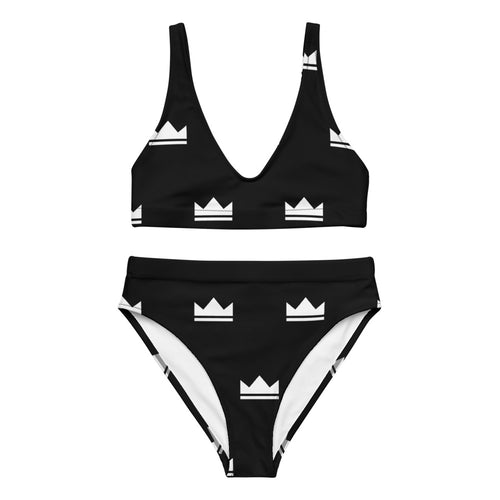 Street Royalty | Bikini Bandeau — Wordmark Mini Gris Jaspeado - vista frontal
