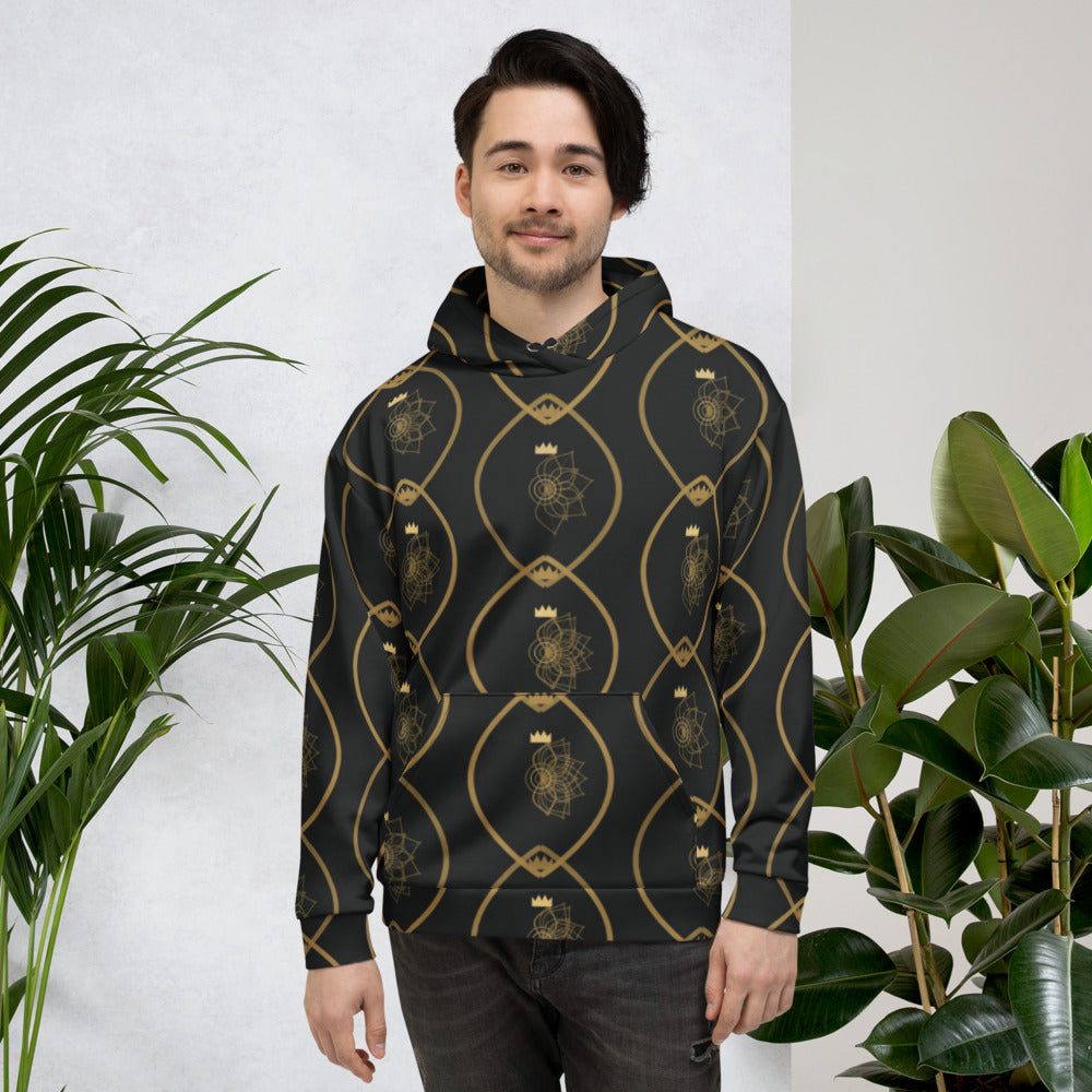 Hoodie Brocado de estampado integral, plano de estudio