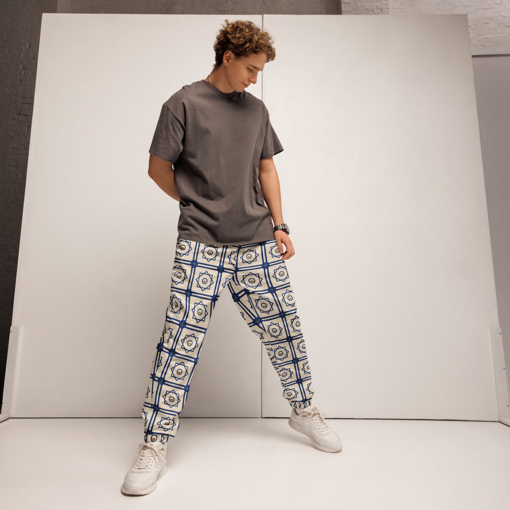 Pantalón Integral Azulejo — Cerámica Real, estampado integral sobre modelo