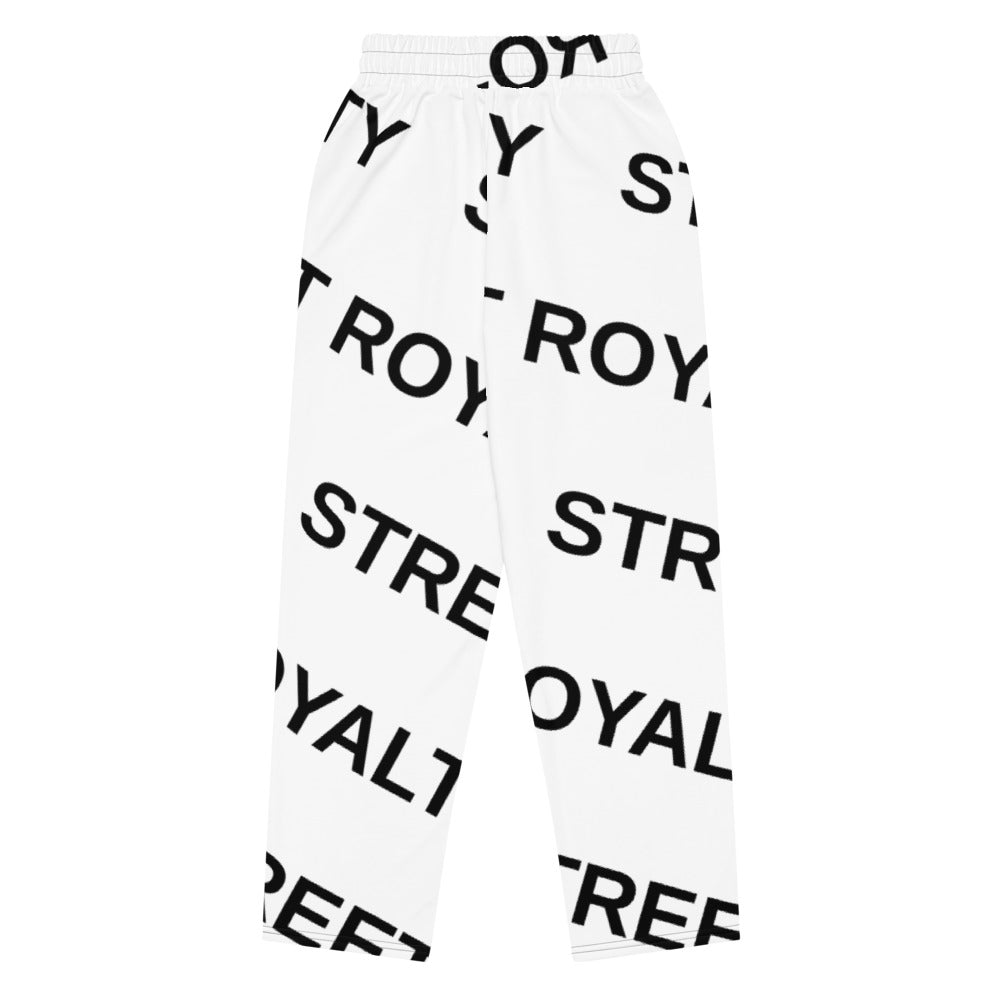 Street Royalty | Joggers Wide-Leg Mujer — Diagonal Blanco