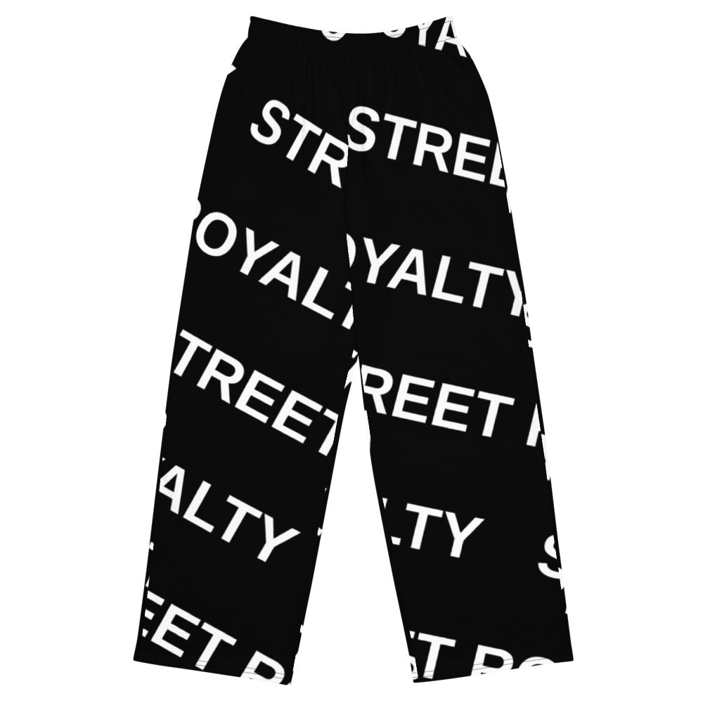Street Royalty | Pantalón Wide-Leg Mujer — Diagonal Negro