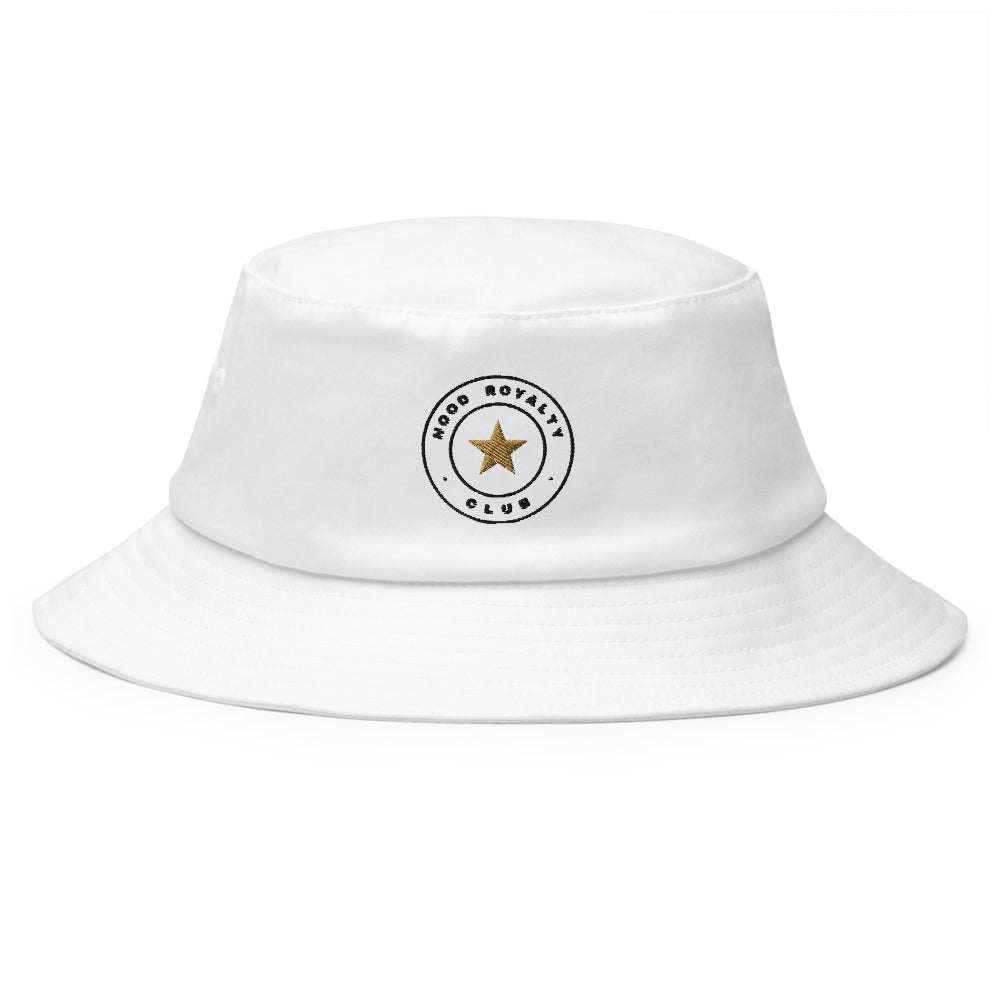 Bucket Hat Sello Club bordado en blanco, vista frontal