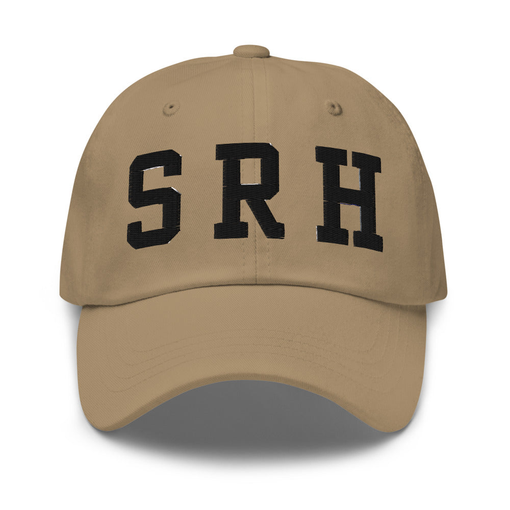 Gorra Street Royalty SRH Varsity Caqui bordada, vista frontal