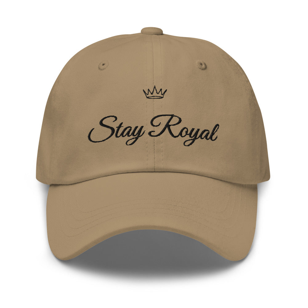 Gorra Stay Royal bordada en caqui, vista frontal