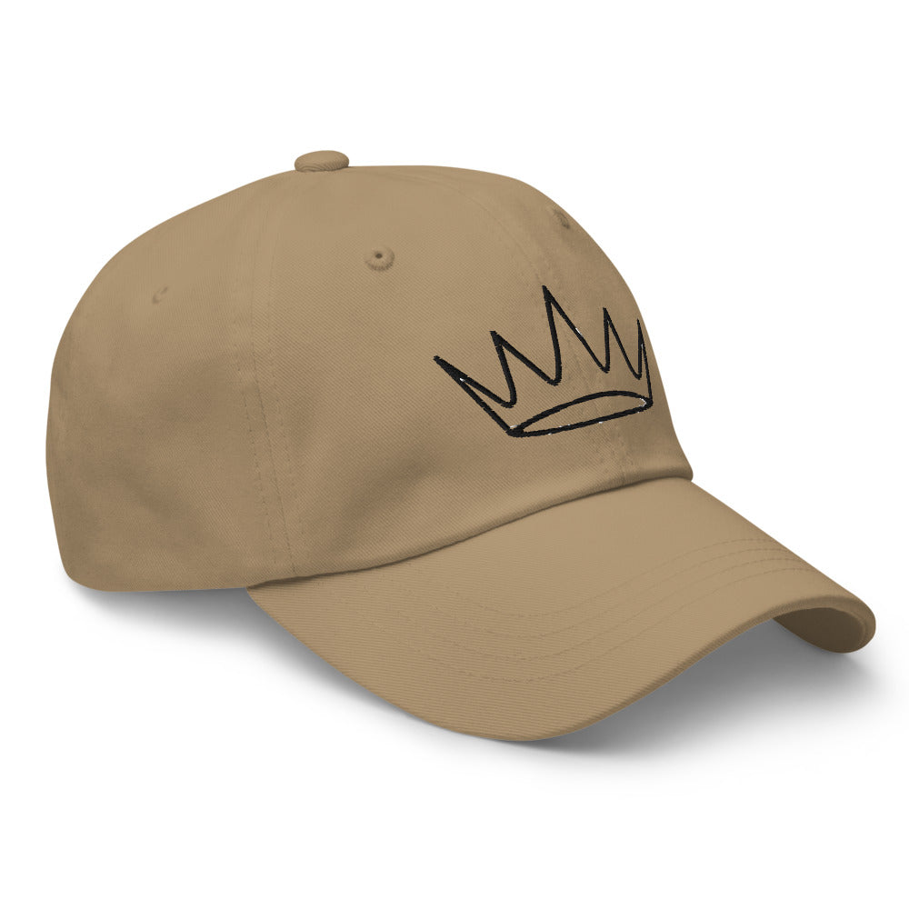 Gorra Corona Line-Art bordada en caqui, vista lateral derecha