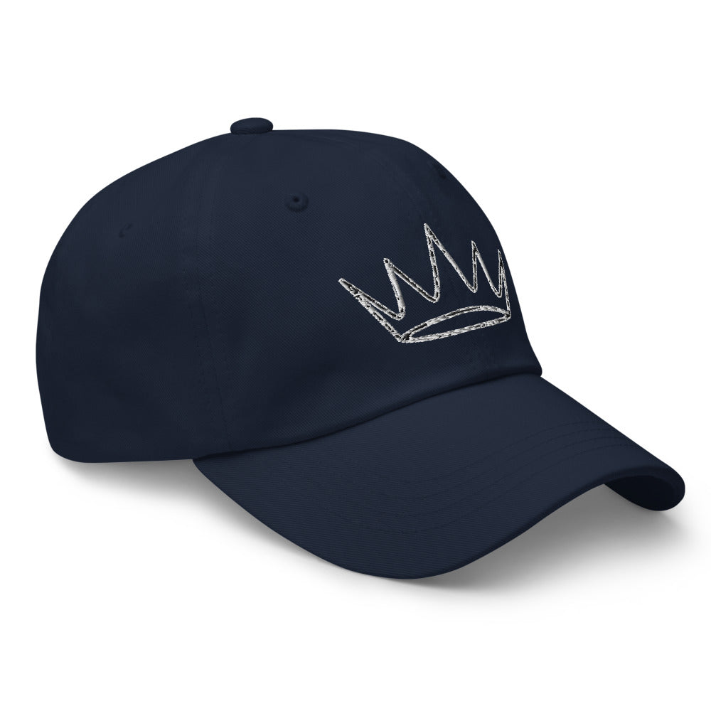 Gorra Corona Line-Art bordada en Navy, vista lateral derecha
