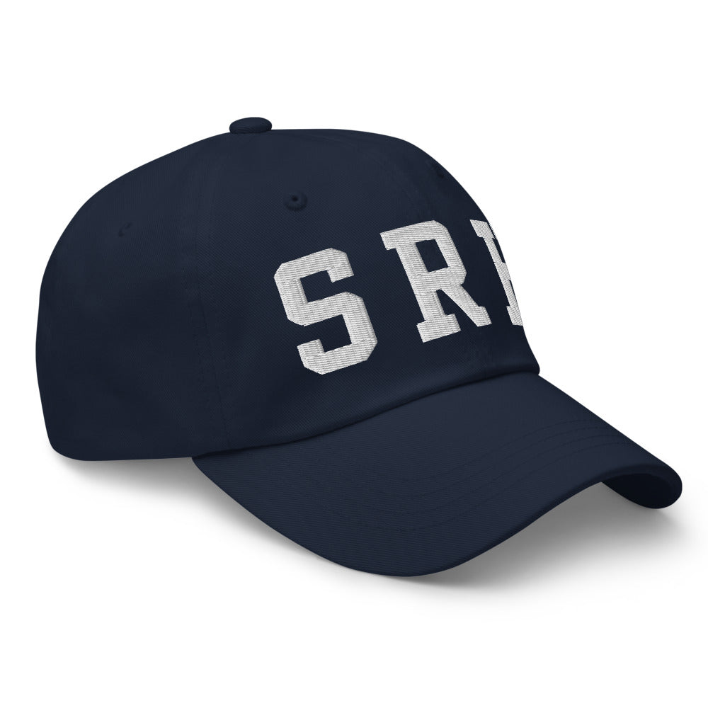 Gorra SRH Varsity bordada en Navy, vista lateral