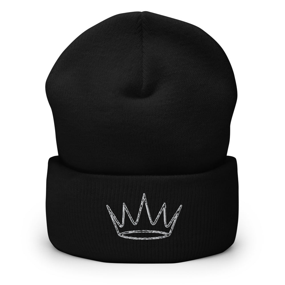 Gorro Corona Lineart bordado en Negro, vista frontal