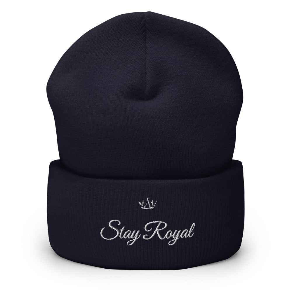 Gorro Stay Royal bordado en Navy, vista frontal