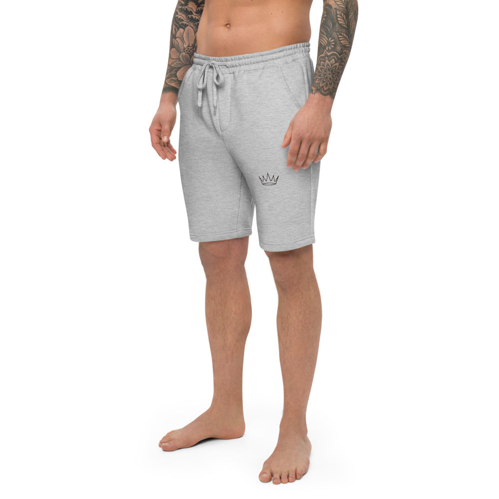 Street Royalty | Shorts Corona Lineart — Gris Jaspeado detalle estampado