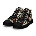 Zapatillas altas con greca griega diagonal Meandro en crema y negro