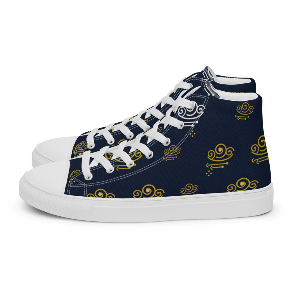 Zapatillas altas navy con nubes imperiales doradas