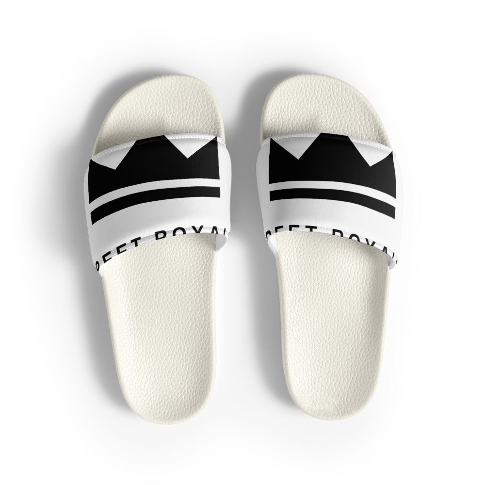 Street Royalty | Slides Crown Hombre — Blanco y Negro