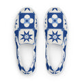 Zapatillas slip-on Mosaico de SRHOOD con patrón de azulejo cobalto, vista superior