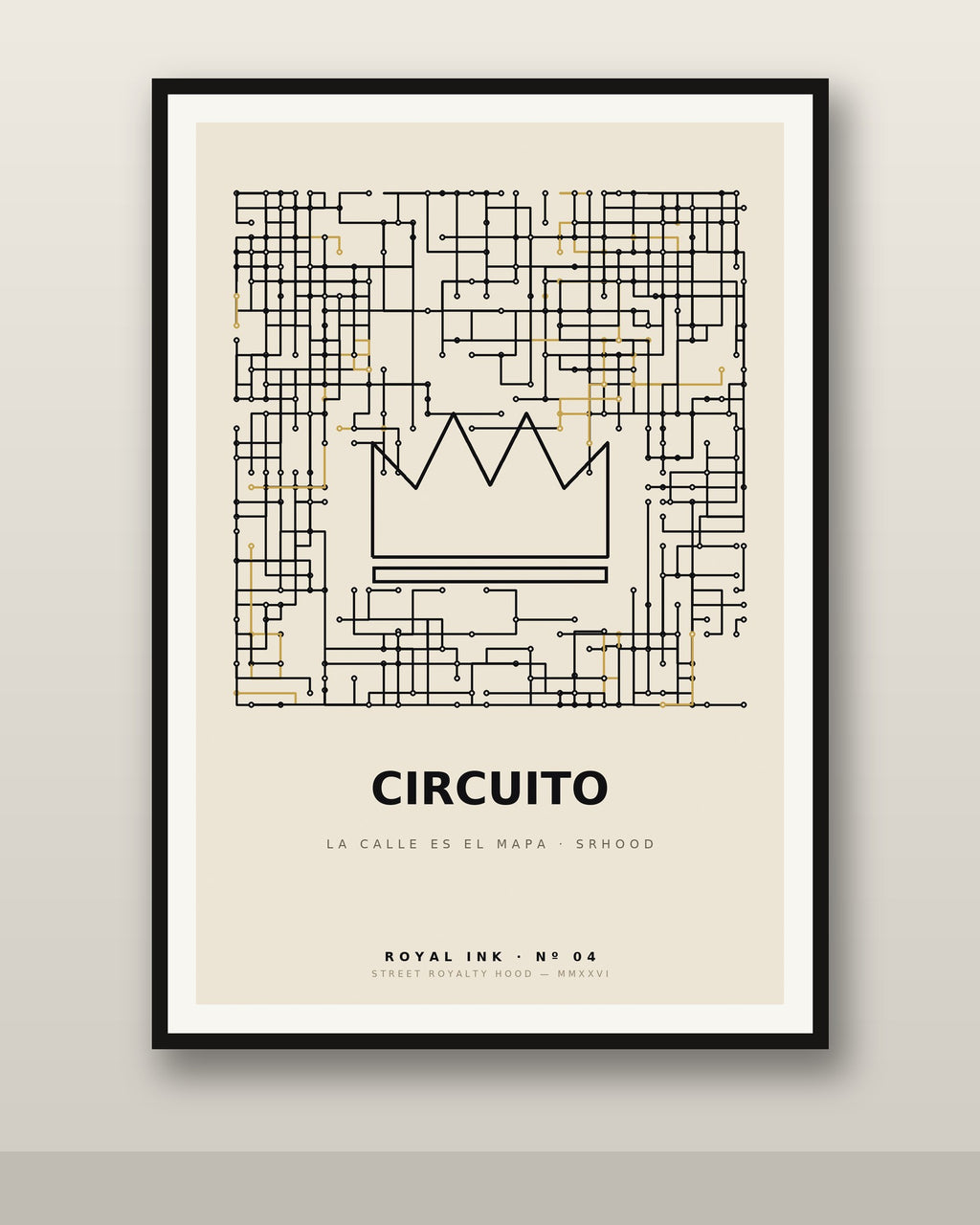 Lámina Circuito Urbano enmarcada en pared