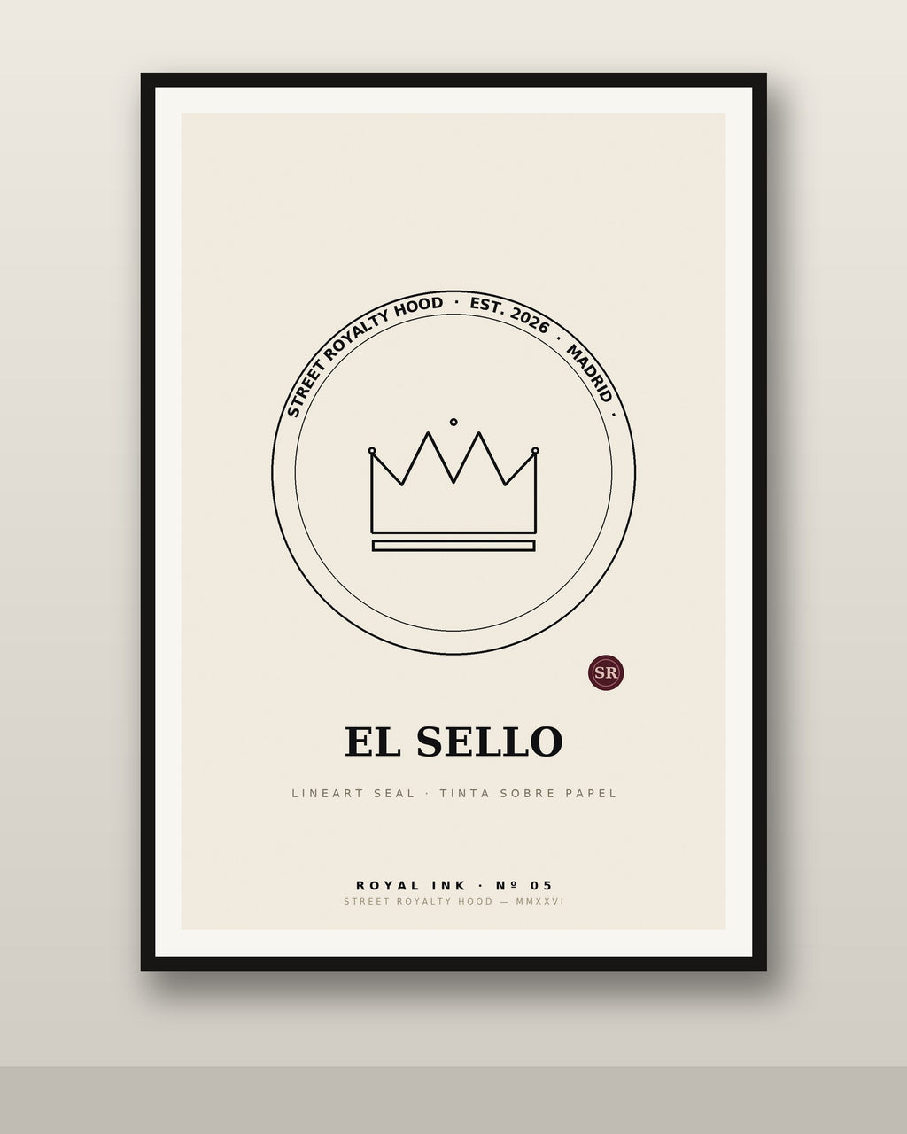Lámina El Sello enmarcada en pared