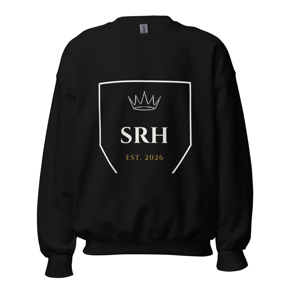 Sudadera Crest SRH negra, vista frontal, escudo pecho central