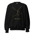 Sudadera negra con vetas doradas kintsugi Oro Roto de SRHOOD, vista frontal