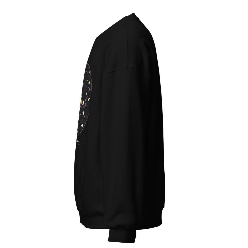 Sudadera Terrazzo Imperial negra — lateral izquierdo