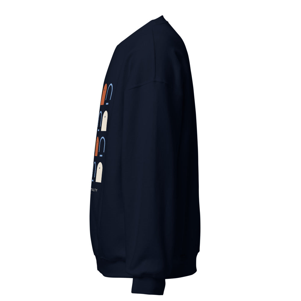 Sudadera Pórtico Real navy — lateral izquierdo
