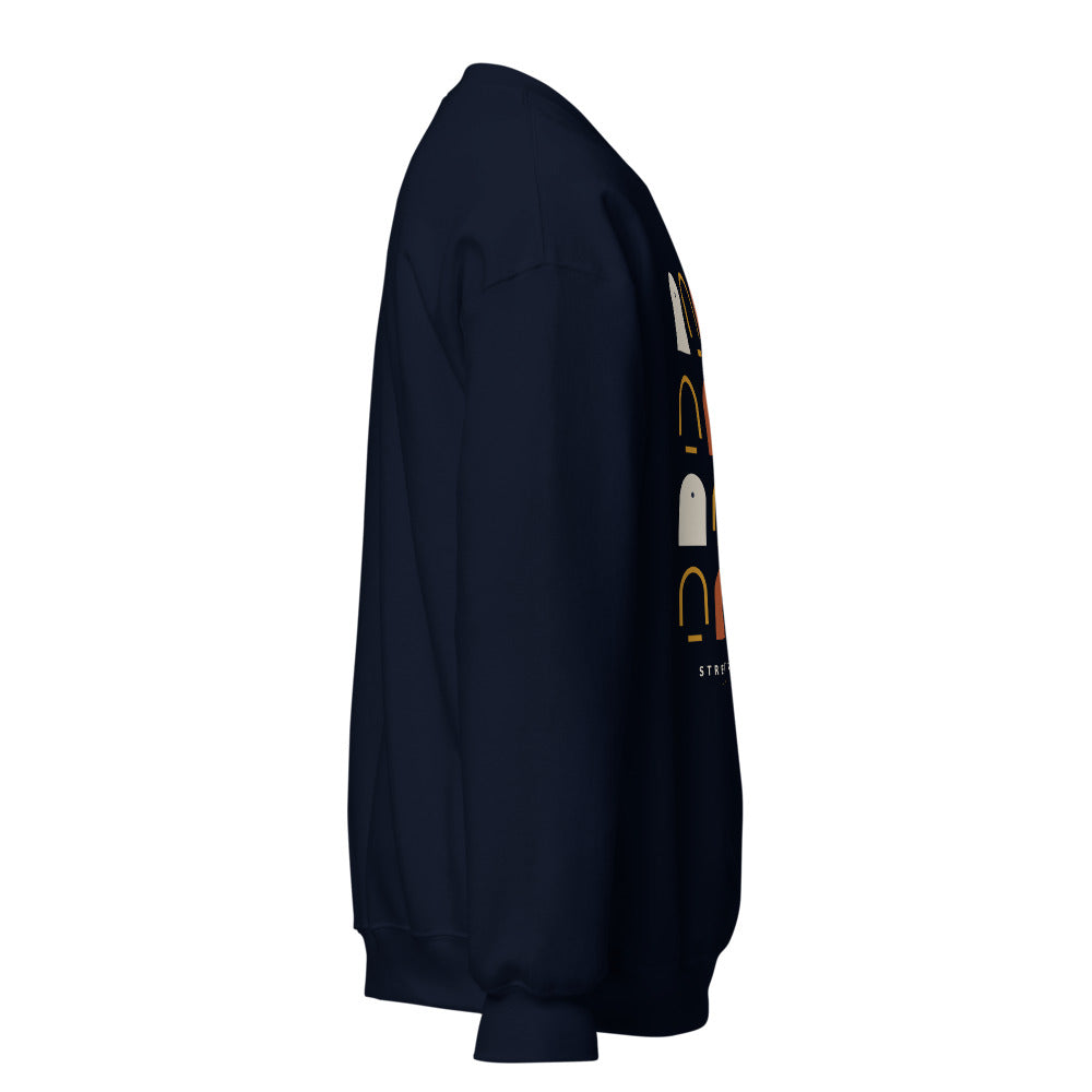 Sudadera Pórtico Real navy — lateral derecho