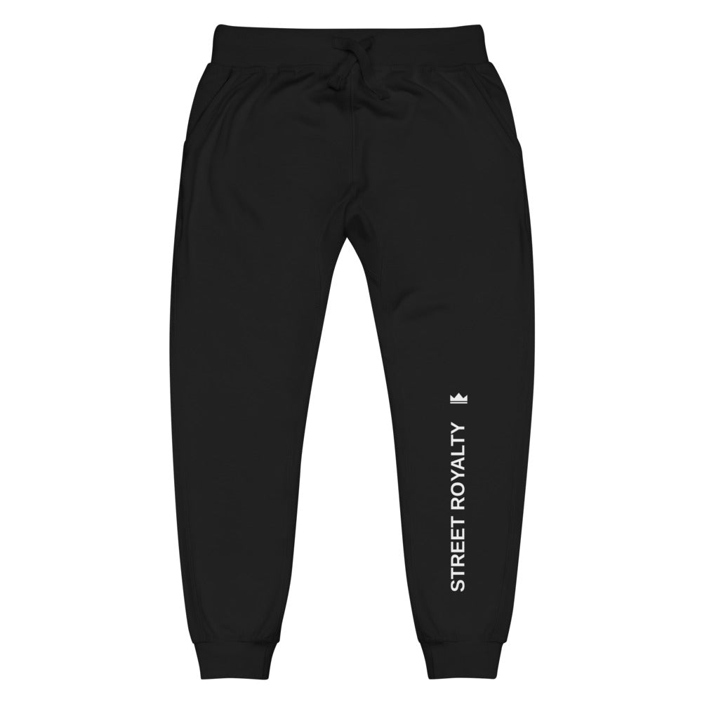 Street Royalty | Sweatpants Fleece Negro — Wordmark Vertical Negro