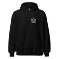 Hoodie Corona SRH negro, vista frontal, diseño pecho izquierdo