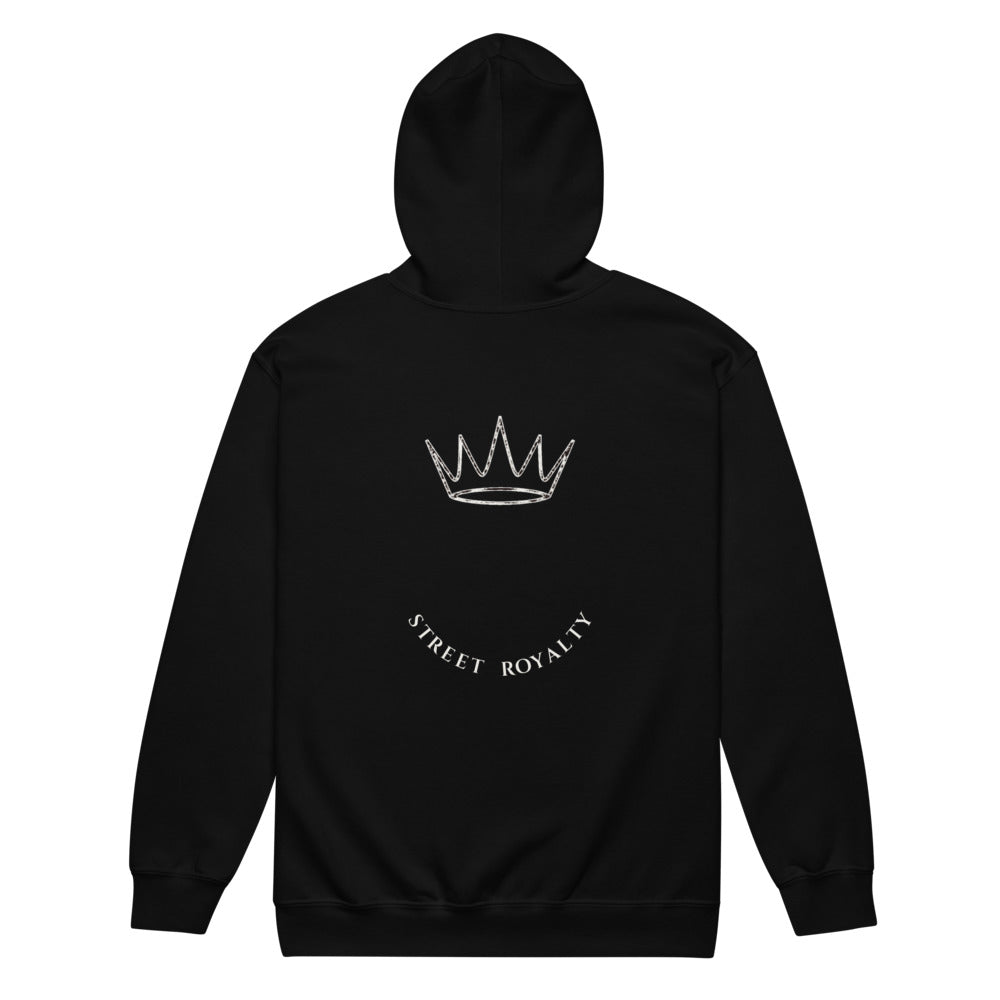 Sudadera cremallera Street Royalty Corona Arco color Negro, vista plana trasera