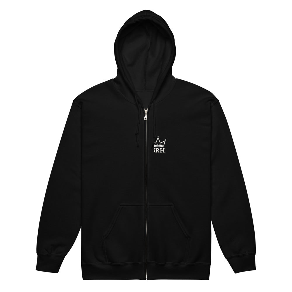 Sudadera cremallera Street Royalty Corona SRH color Negro, vista plana frontal