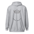 Sudadera cremallera Street Royalty Corona Arco color Sport Grey, vista trasera modelo