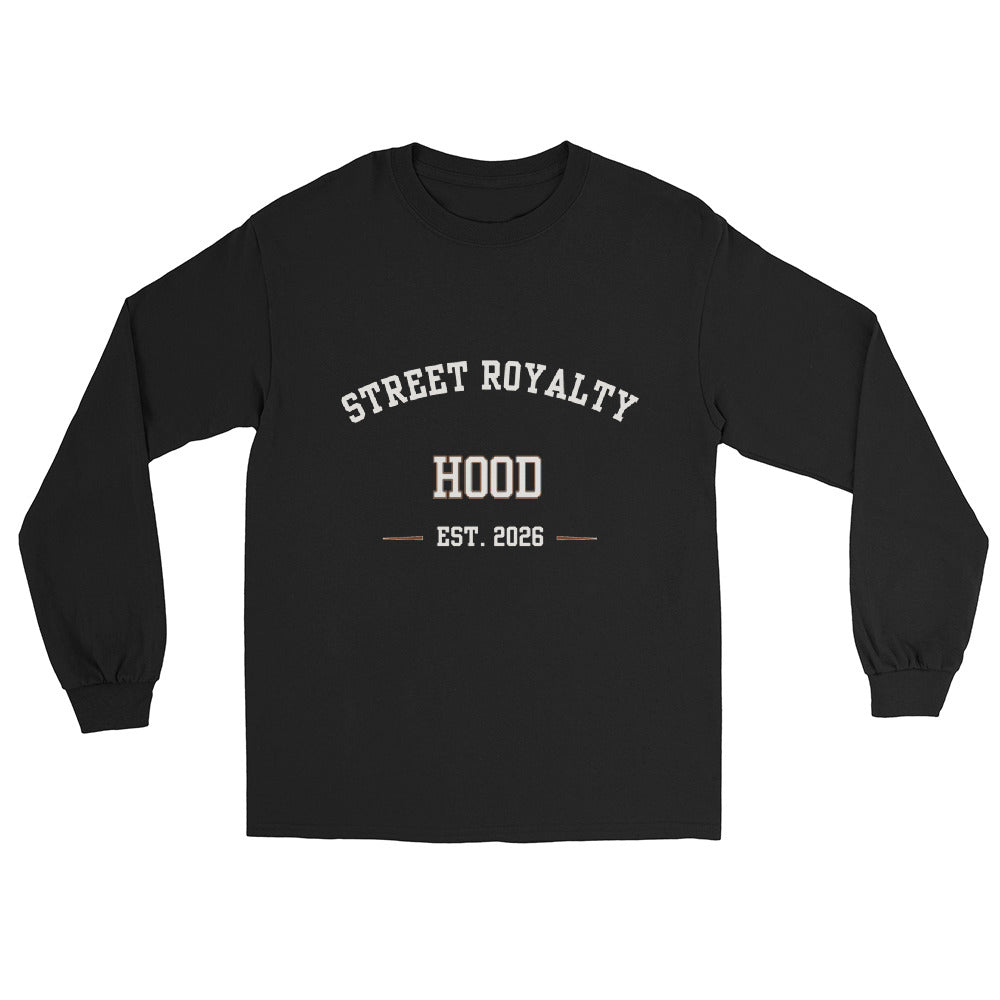 Camiseta manga larga Street Royalty Arco College color Negro, vista plana frontal
