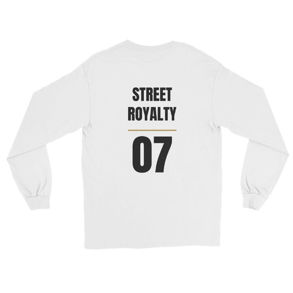Camiseta manga larga Street Royalty Dorsal 07 color Blanco, vista plana trasera