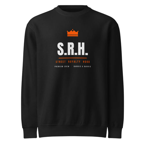 Sudadera crew SRH negra SRHOOD Street Royalty vista frontal
