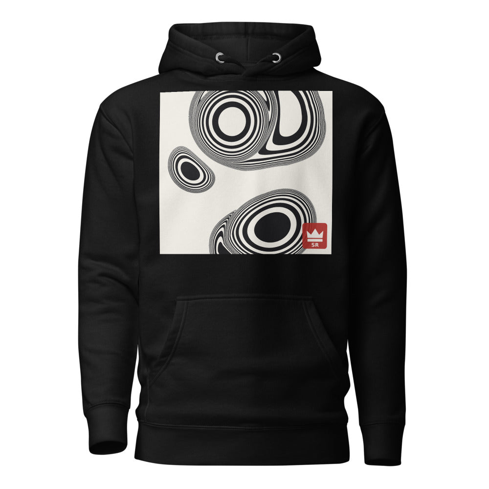 Hoodie suminagashi negro — frontal