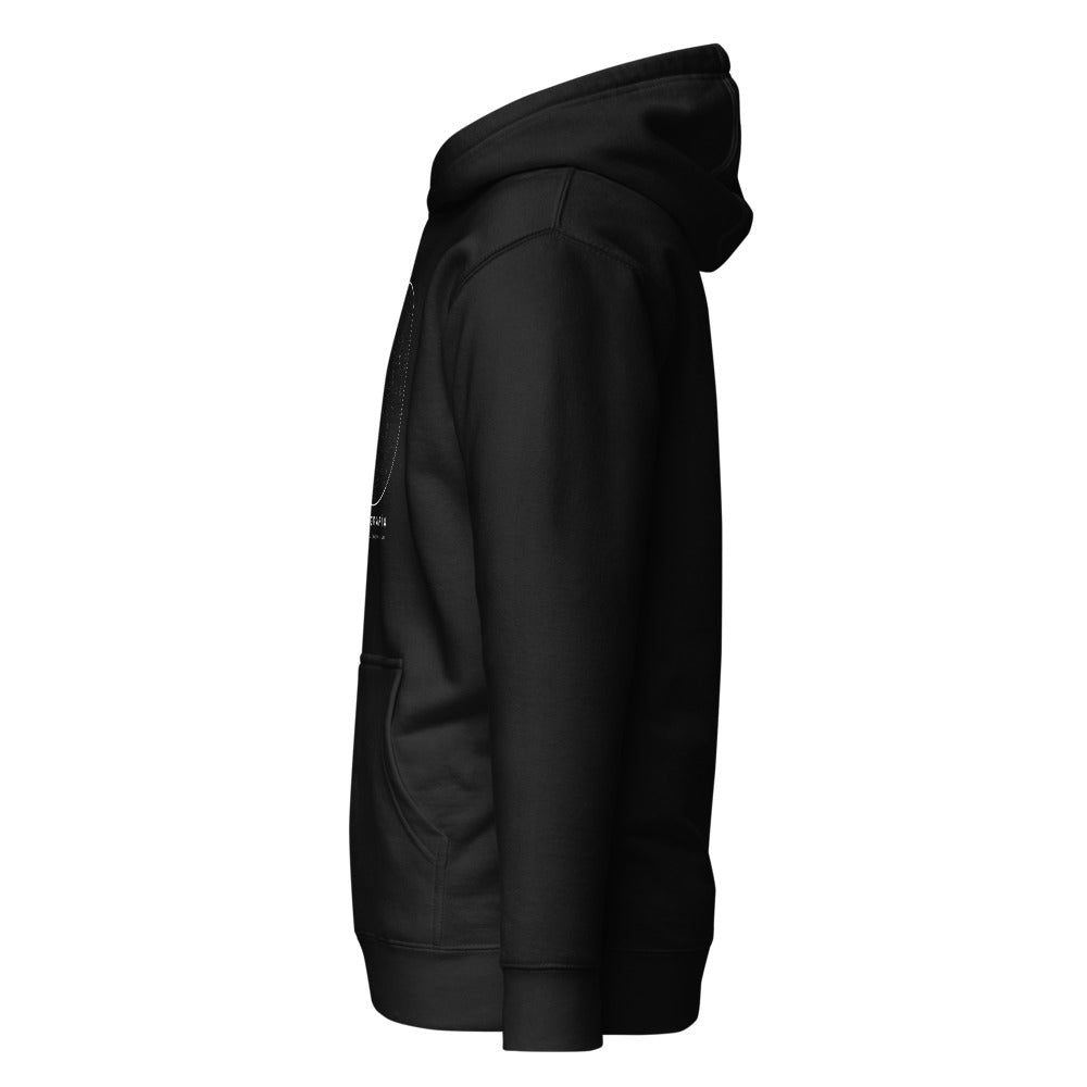 Hoodie Topografía, vista lateral izquierda