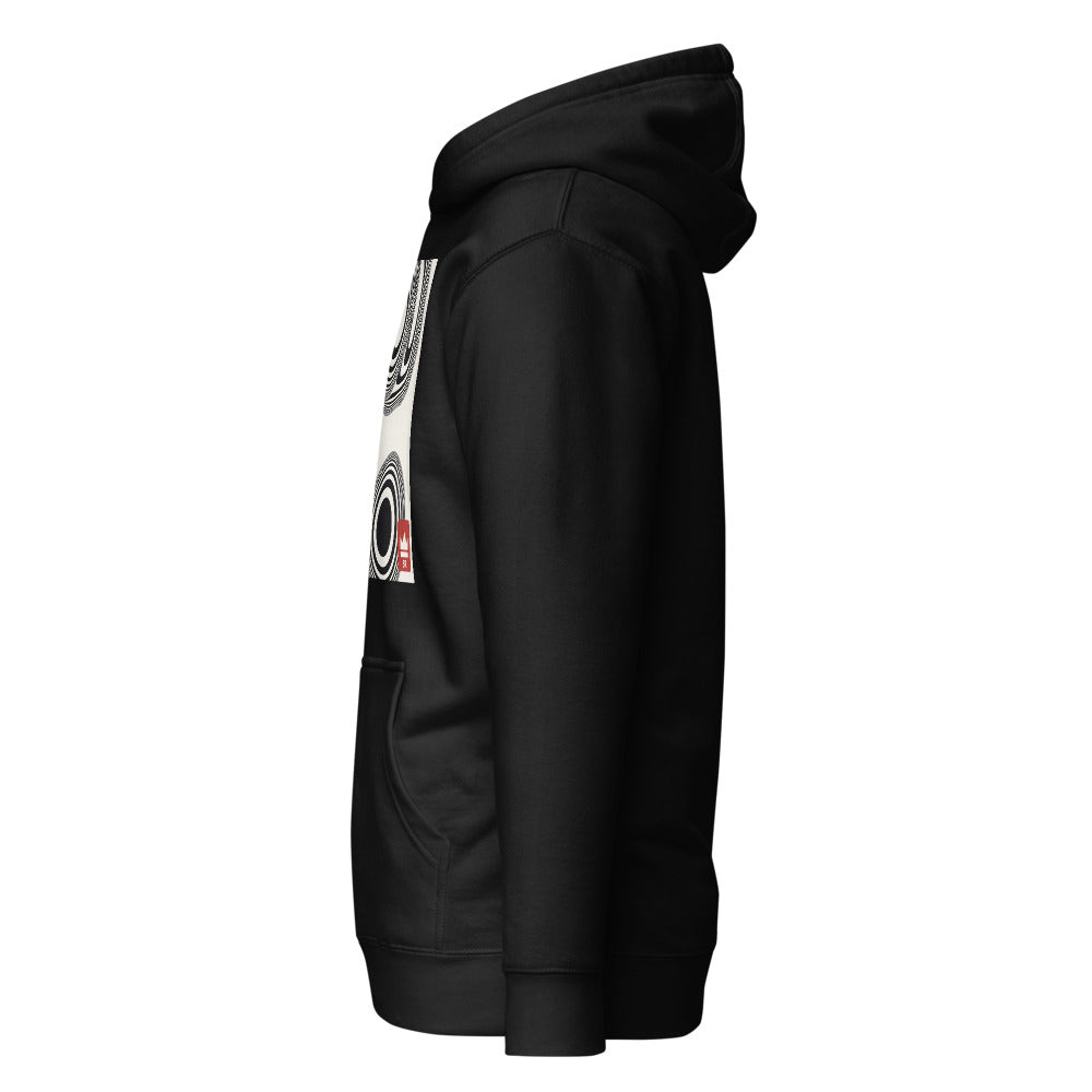 Hoodie suminagashi negro — lateral