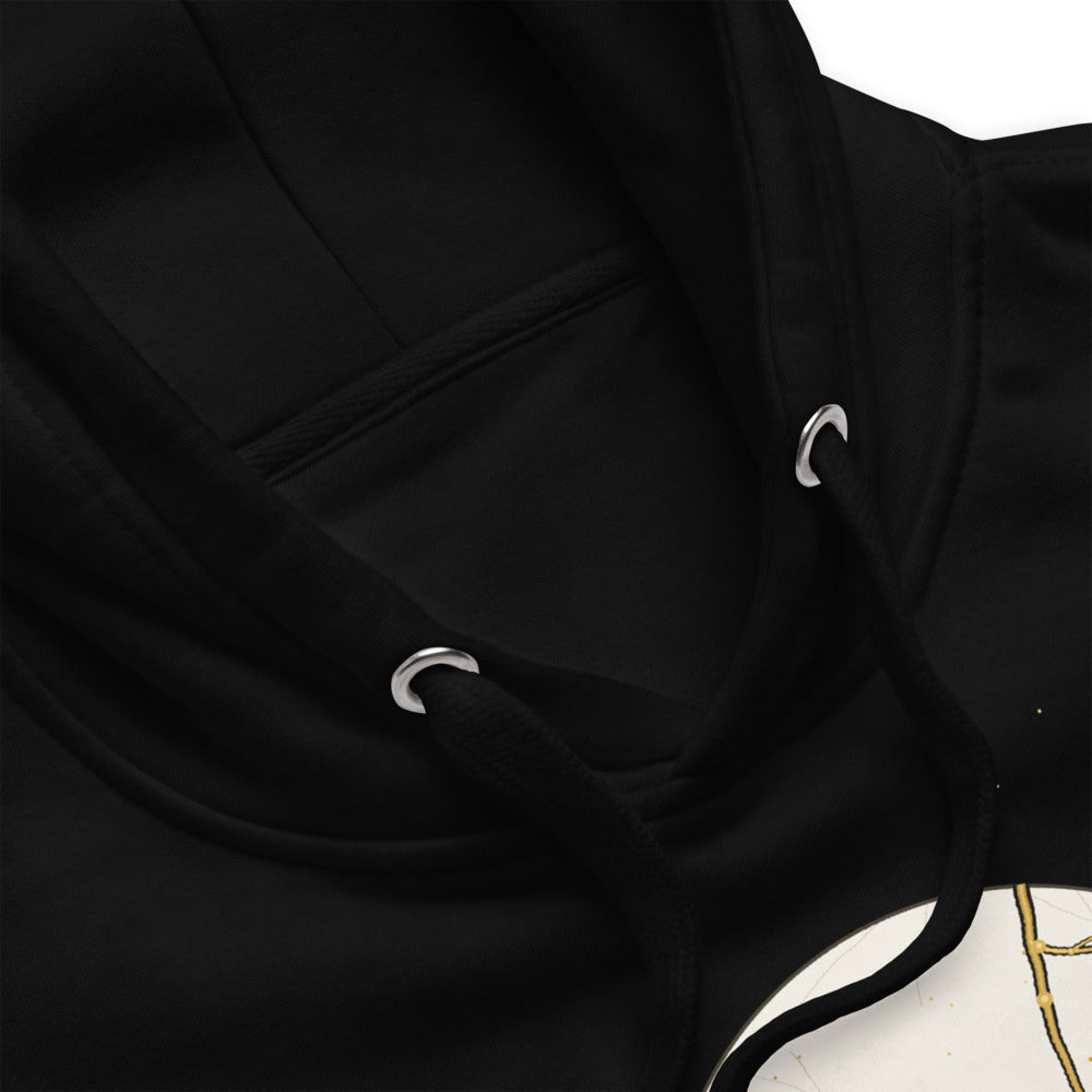 Detalle del tejido y la capucha del hoodie Kintsugi Luna Rota