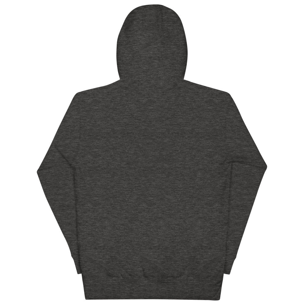 Hoodie cianotipo hoja gris jaspeado — espalda