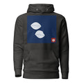 Hoodie cianotipo hoja gris jaspeado — frontal