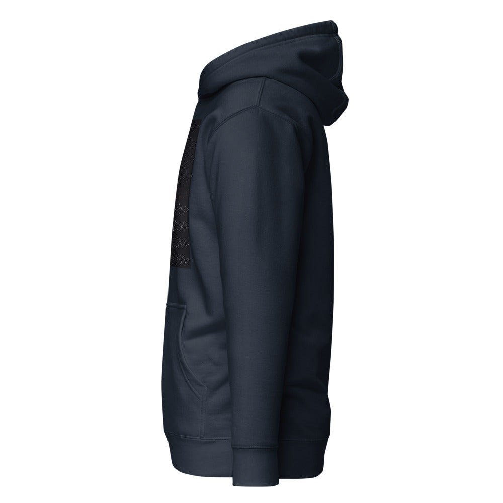 Hoodie Frecuencia navy — lateral