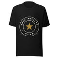 Camiseta negra Street Royalty con sello circular Club estampado en el pecho — vista frontal