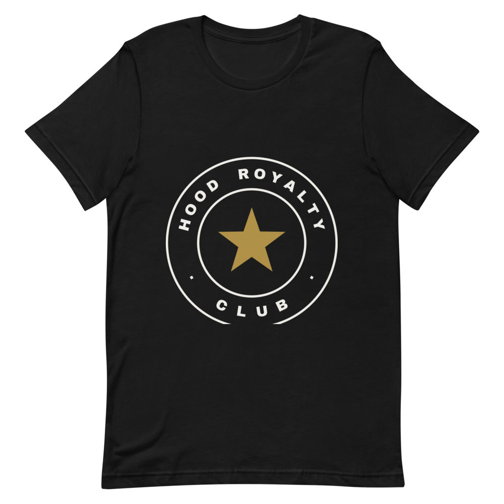 Camiseta negra Street Royalty Sello Club — vista frontal plana