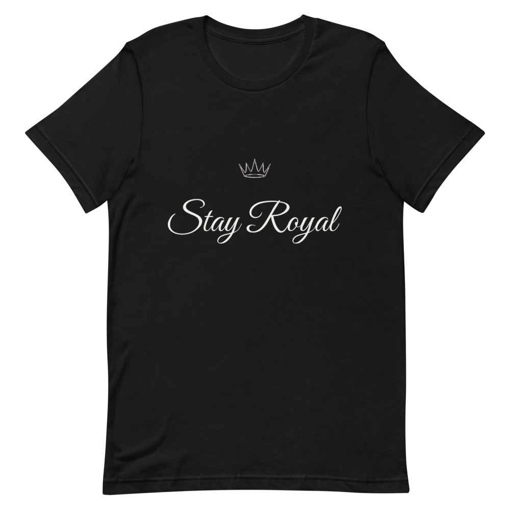 Camiseta negra Street Royalty Stay Royal — vista frontal plana