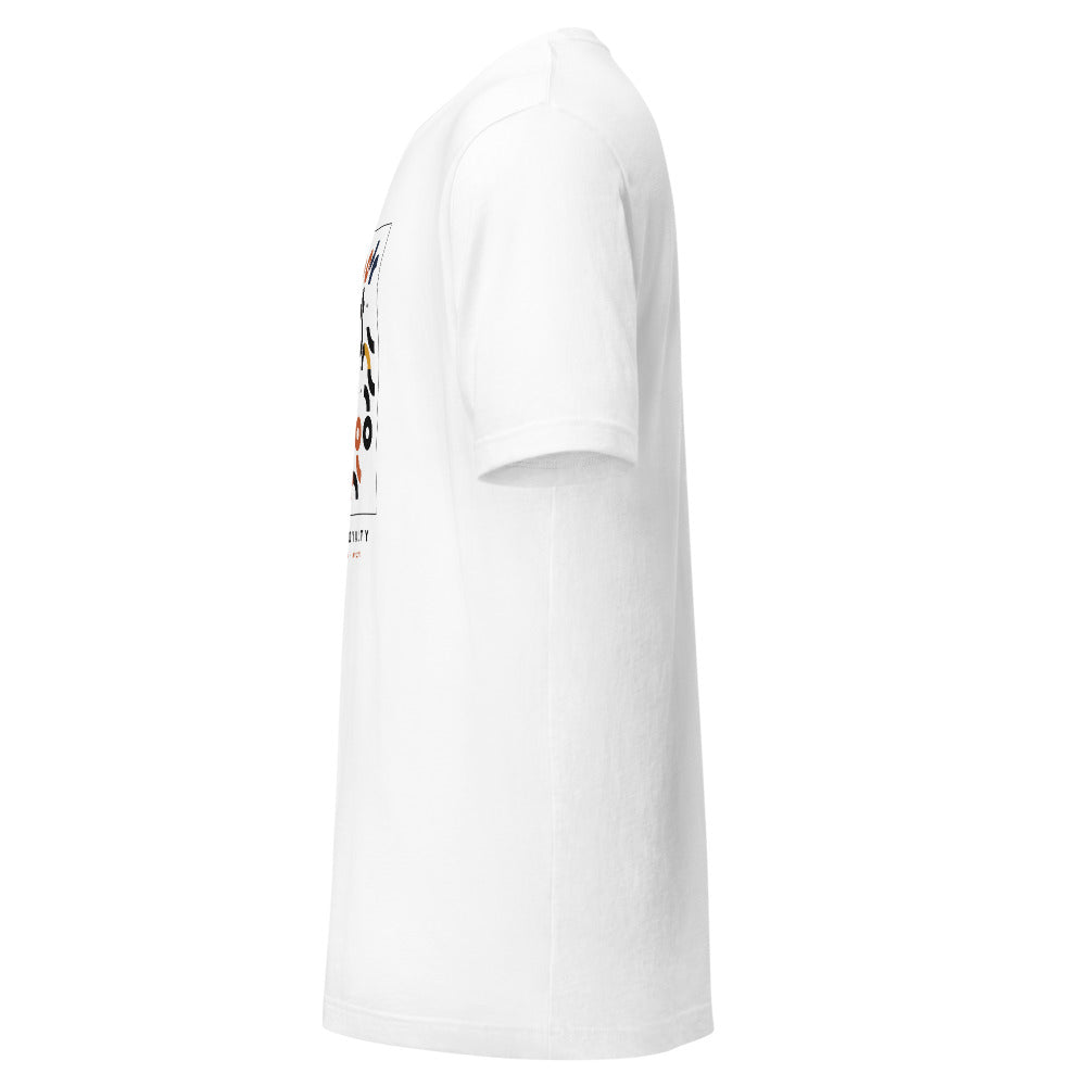 Camiseta Serpentina Modular blanca — lateral izquierdo