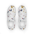 Deportivas blancas con salpicaduras de pintura multicolor